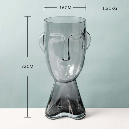 Grey toned art inspired vase for a great price at Malones Specialty Store. Abstract Vase | Glass Face