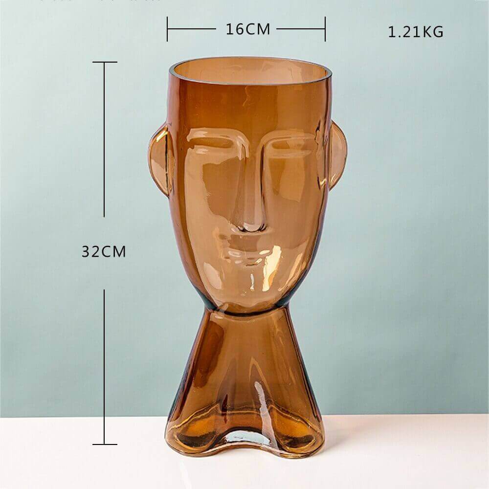 dimensions on the art inspired vase for a great price at Malones Specialty Store. Abstract Vase | Glass Face