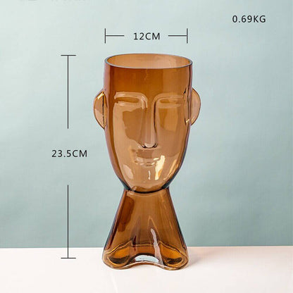 Measurements for the art inspired vase for a great price at Malones Specialty Store. Abstract Vase | Glass Face
