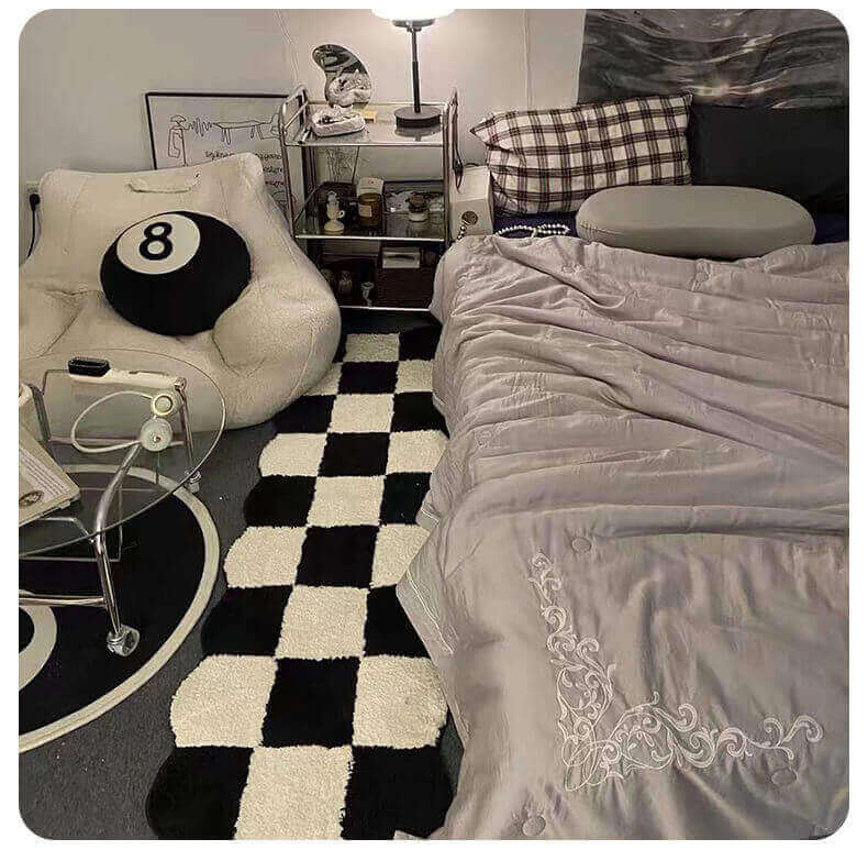 Black & White Runner Rugs| rugs for sale - checkered pattern  MalonesSpecialtyStore.com