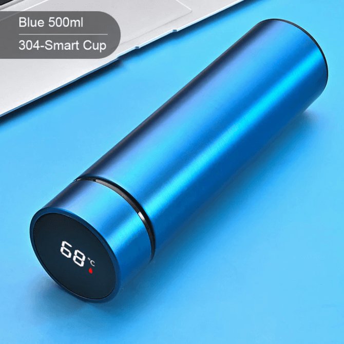 BLUE 1000ML Smart Thermos Bottle Cold and Hot