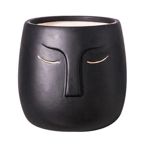 Goes with any style, Black Elegant Ceramic Face Vase