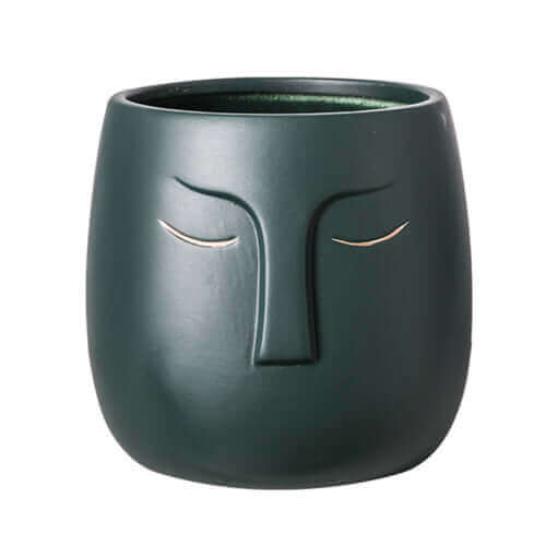 Black Elegant Ceramic Face Vase