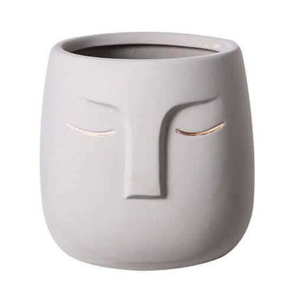 cream color Elegant Ceramic Face Vase