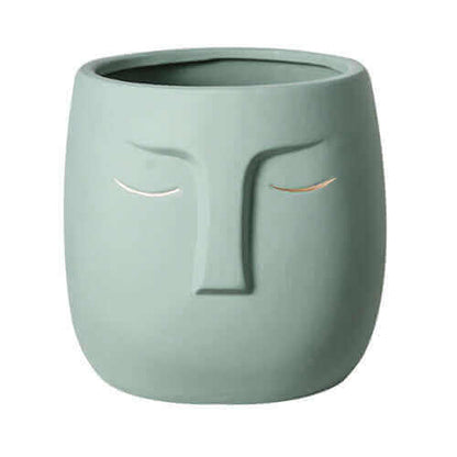 grey Elegant Ceramic Face Vase