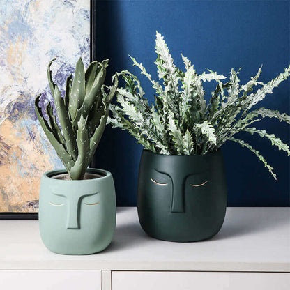 decorate with Malones Elegant Ceramic Face Vase