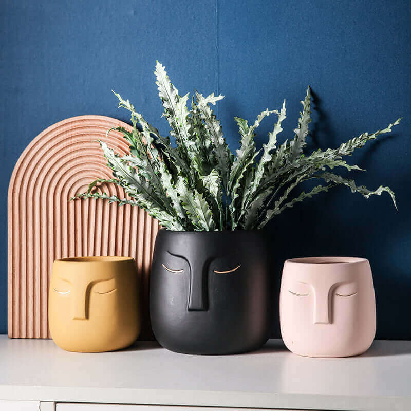 several colors to choose from, Elegant Ceramic Face Vase