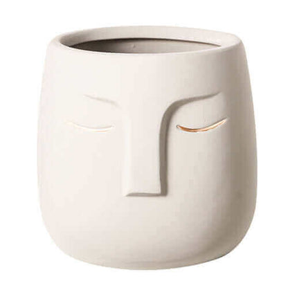 white Elegant Ceramic Face Vase