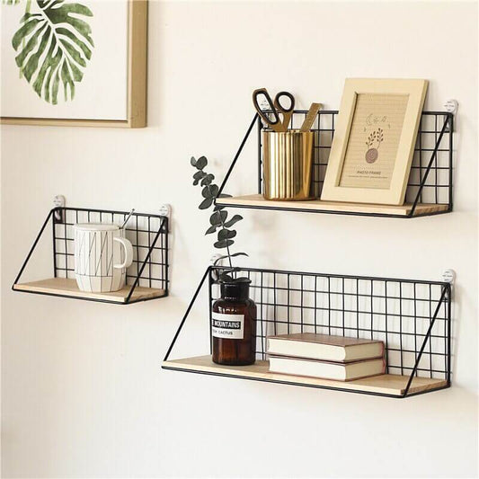 Floating Shelves with wooden base is great for holding pictures