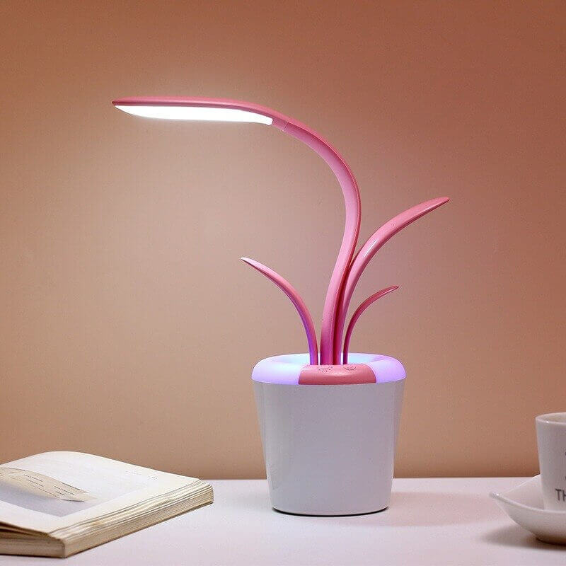 pink table lamp flowerpot, the perfect reading light 