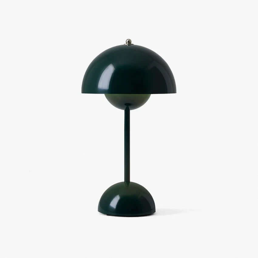 Dark green flowerpot vp9 portable rechargeable lamp with white background