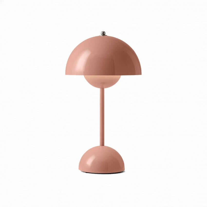 flowerpot vp9 portable rechargeable lamp in pink with white background stock photo