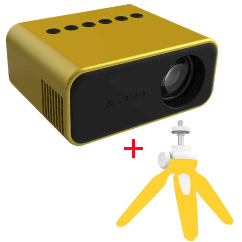 Yellow Mini Home Theater Video Projectors on white background from malonesspecialtystore.com 