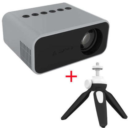 Grey Mini Home Theater Video Projector on white background from malonesspecialtystore.com 
