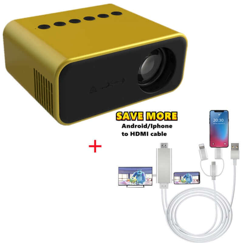 Mini Home Theater Video Projectors come with android/ios to hdmi cord at Malones