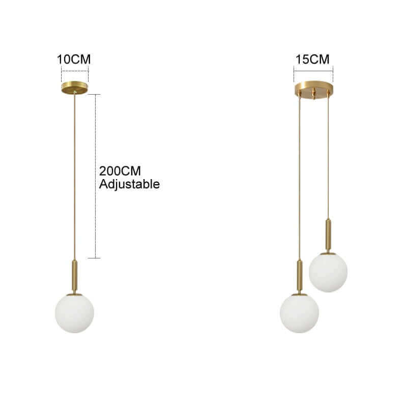  Modern LED Glass Ball Chandelier Light Fixtures 1 and 2 piece