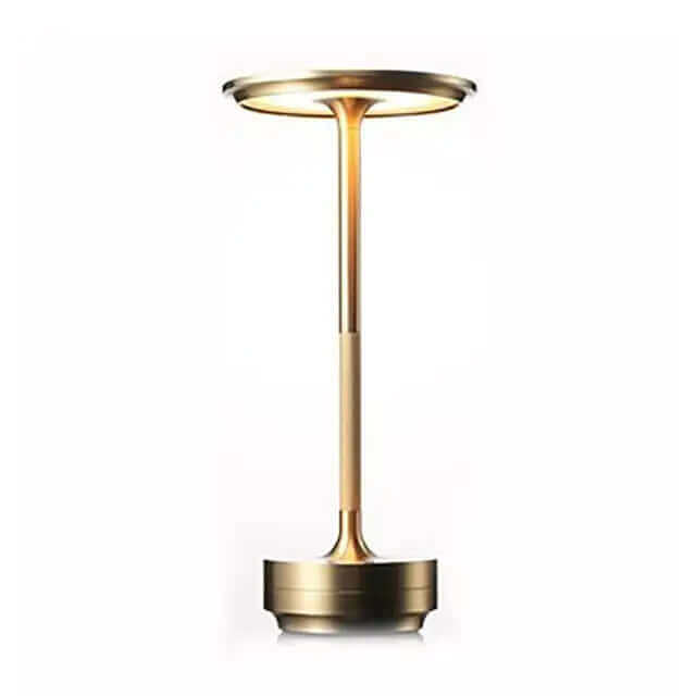 Small Table Lamp | indoor/outdoor. Gold Lamp on white background. MalonesSpecialtyStore.com 