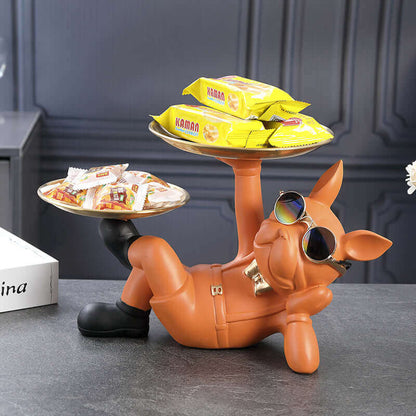 orange Decorative Sculpture French Bulldog 