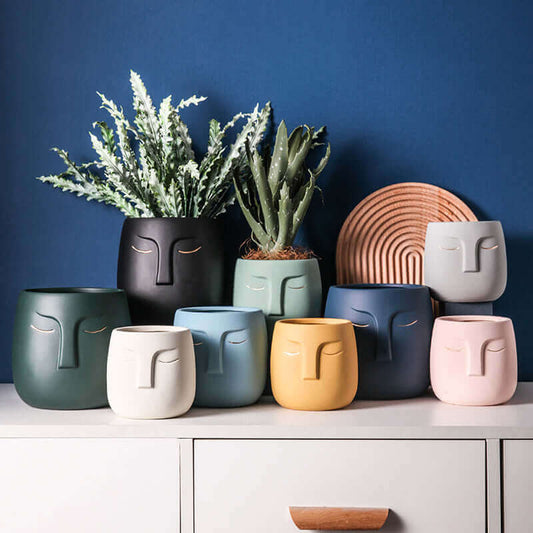 Ceramic Face planter - MalonesSpecialtyStore.com
